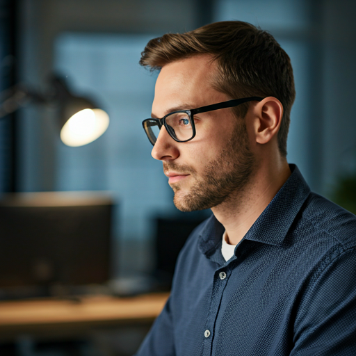 Porträt eines fokussierten Elektroingenieurs in einem modernen Büro