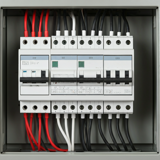 Modernes, ordentlich organisiertes Sicherungspanel